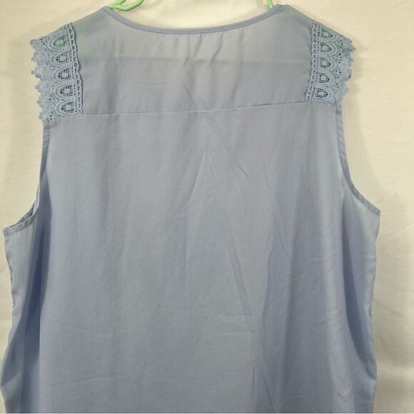 SHEIN Light Blue Lace Detail Blouse 0684 - Picture 5 of 10